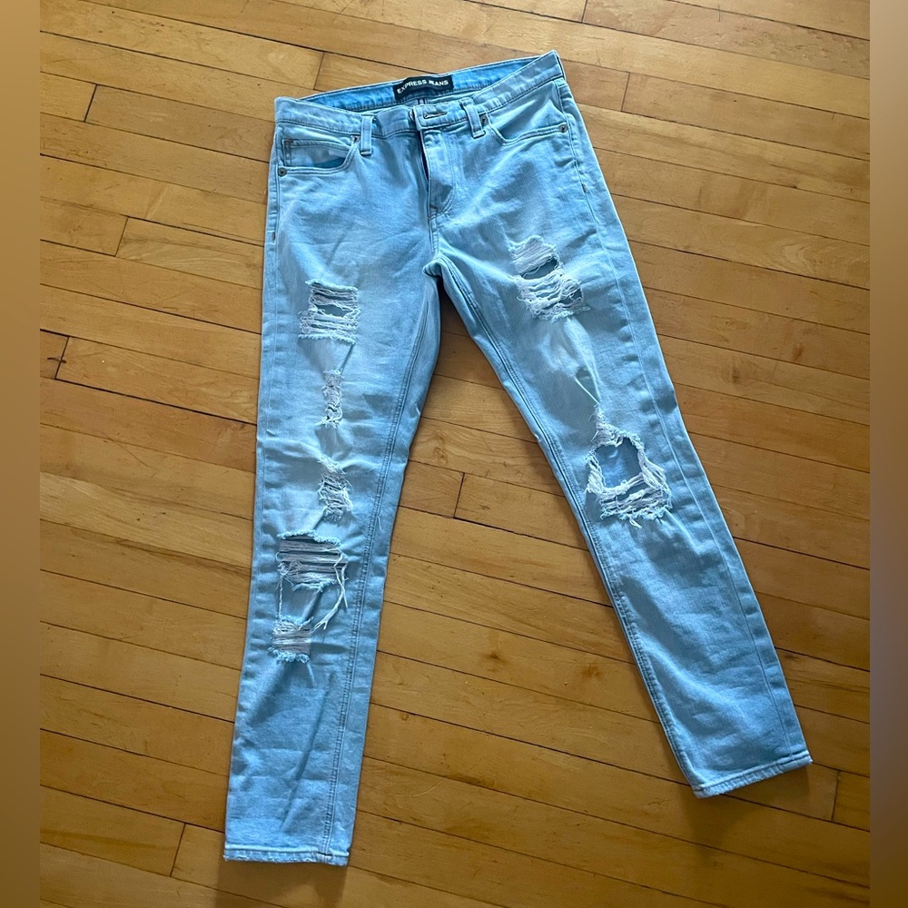 Express Girlfriend Ripped Jeans- Midrise Size 2